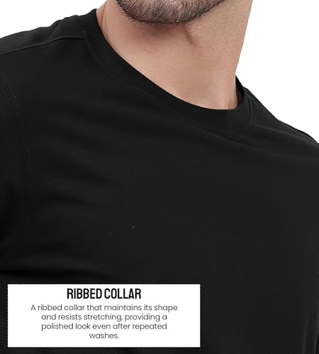 Image of Freecultr Truly Classic Organic Men's Cotton T-Shirt | Solid Round Neck Half Sleeve | Plain Stylish t Shirts | Regular Fit | Casual Comfortable T Shirt for Man