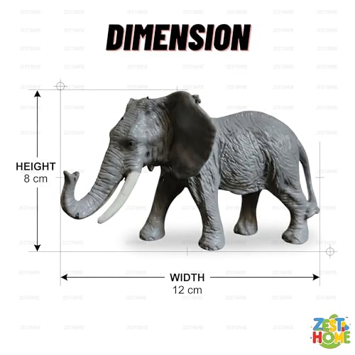 Image of ZESTHOME Big Size Jungle Animal Toy Set for Kids | Realistic Wild Animal Figures for Learning & Play | Non-Toxic PVC | Lion Tiger Elephant Giraffe Zebra Rhino Hippo Camel | 8 Pieces |10-13 cm