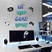 Game Stickers Muraux,Eat Sleep Game Repeat Muraux Autocollants,Jeu Vidéo Décoration pour Garçons Chambre,Amovible Sticker Gamer Mural,Coloré Gamepad Autocollants pour Salle de Jeux Chambre D'enfant