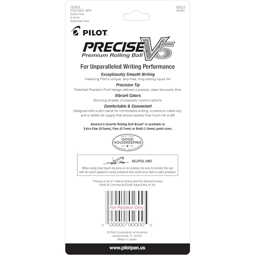 PILOT Precise V5 Capped Rollerball Pens, Assorted Colors, Pack of 4 - image 2