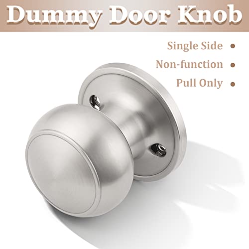 Probrico (10 Pack Classic Closet Door Knobs Dummy Door Knob, Individual Non-Turning Dummy Door Knob Single Side, Satin Nickel Interior Door Knobs, Easy Installation #TOP1