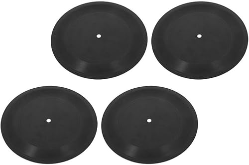 Miniatura 10 de DEARMAMY Decoración de pared de disco de vinilo, 4 piezas retro en blanco, carteles estéticos de 12 pulgadas, adorno de disco de vinilo falso de los