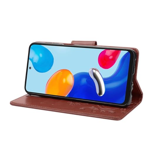 Étui pour Xiaomi Redmi Note 11 de protection clapet support marron