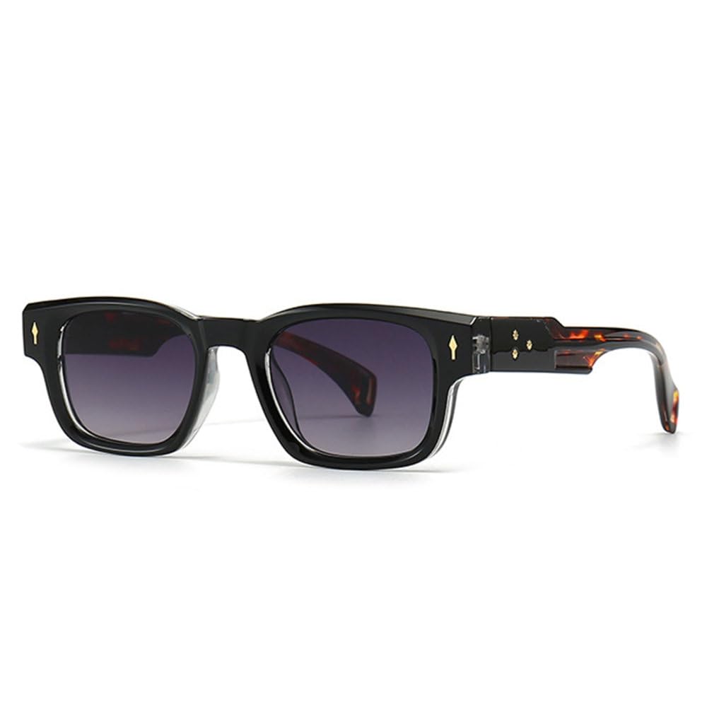 Retro-Sonnenbrille für Damen, modisch, Farbverlauf, UV400, Herren, Trend, Nieten, Punk-Sonnenbrille