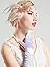 BABEYOND 1920s Flapper Headpiece Roaring 20s Great Gatsby Headband Vintage Feather Headband 1920s Flapper Gatsby Hair Accessories (Champagne)