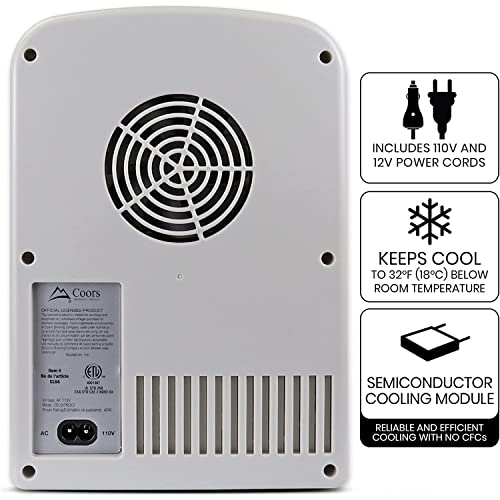 Coors Light Cl04 Pessoal 6 Pode Ca/Dc Portátil Mini Frigorífico Frigidificador Thermoelétrico Para C