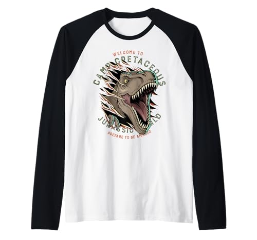 T-shirt Jurassic World à manches raglan idée cadeau idéale pour anniversaire d'un fan de T-Rex