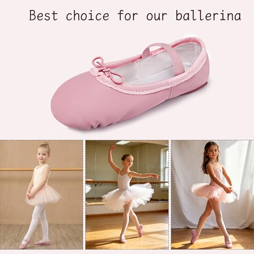 Image of Dynadans Kids PU Ballet Slippers for Girls Boys Toddler Big Kid | PU ballet slippers, pre-sewn elastic. Soft flexible sole. For girls, boys, toddler & big kid. Ideal for ballet, yoga, recital