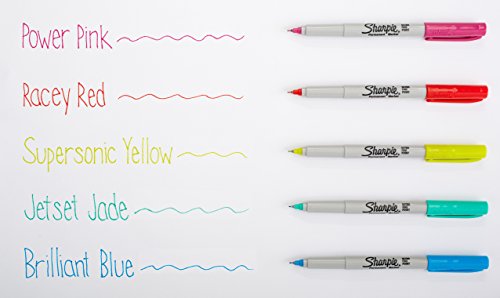 Image of Sharpie Color Burst Permanent Markers, Ultra-Fine Point, Assorted, 5-Pack (1948353)