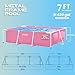 INTEX Metal Frame 7 ft x 5 ft x 23.5 in Above Ground Pool Set, Rectangular Swimming Pool with Steel Frame