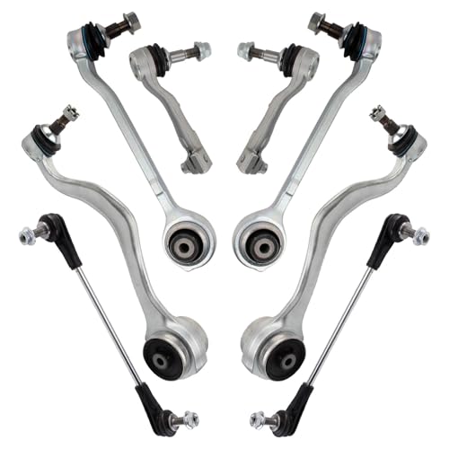 TRQ Front Steering & Suspension Kit Control Arm with Ball Joint Sway Bar Stabilizer Link Tie Rod Compatible with 2018-2023 BMW X3 2019-2023 X4