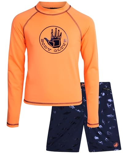 Image of Body Glove Boys Swim Set - 2 Piece Boys Swim Trunks with Rash Guard UV Protection Swimsuit Kids Bathing Suits (Sizes 4-12)
