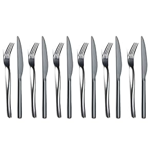 HOMQUEN Schwarzes Steakbesteck Set, 12-Teilig