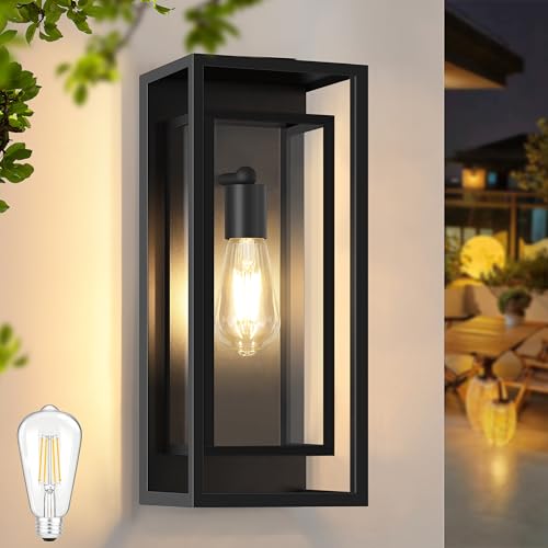 Feanron 16.5'' Large Outdoor Wall Lights, 1 Pack Matte Black