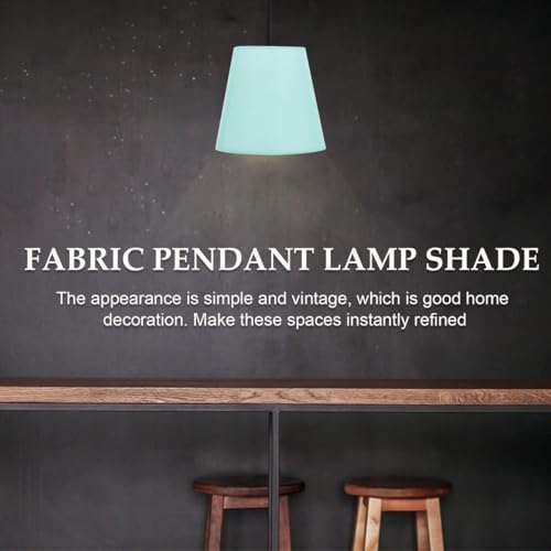 Image of Hemobllo Small Lamp Shade - Fabric Lampshade Pendant Macaron Color Shades for Table Floor Lamps, 5x5x3 inch, Mint Green