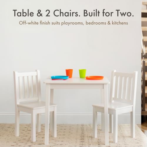 Image of Humble Crew Toddler Table and Chair Set for Kids, Wood Activity Furniture | Sturdy 3 piece playroom or bedroom desk, perfect size for crafts, snacks, homework, and learning, includes 2 matching seats