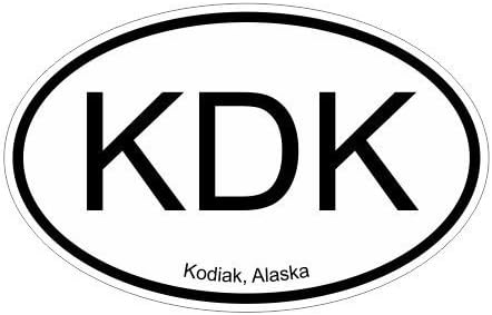 Pegatina ovalada de vinilo Kodiak Alaska de Slap-Art KDK