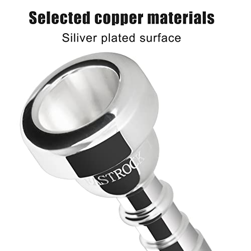 image for EastRock 1.25C Trumpet Mouthpiece Silver Plated Bb Trompeta Mouthpiece