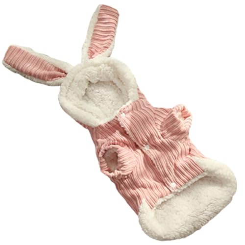 Roupa de festa quente com capuz para animais de estimação em estilo coelho, roupas casuais multicolo