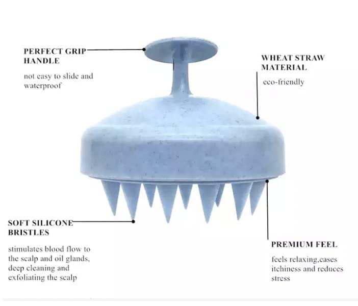 Miniatura 5 de Cepillo desenredante ecológico con masajeador de cuero cabelludo, nudo anitario para un cabello suave y sin encrespamiento, exfoliante para cuero