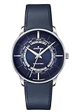Armband: Leder JUNGHANS Automatik Herrenuhr Meister Worldtimer mit Lederband 027/3010.02