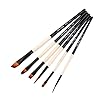 Walory verf kwasten, 6 stks/set Multifunctionele Kunstenaar Verfborstels Set Houten Handvat Nylon Haar Penseel Kunstbenodigdheden voor Aquarel Olie Acryl Gouache Nagel Gezicht Tekenen Schildere