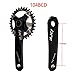 DECKAS 170mm Crankset, 104BCD 32T 34T 36T 38T Oval Single Speed Narrow Wide Tooth Chainring and Crank Arm Set for MTB BMX Road Bicycle (Black 38T)