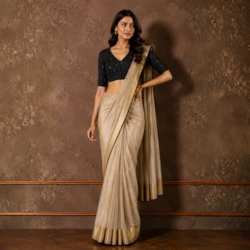 Image of Studio Shringaar Women's Handloom Cotton Silk Readymade Saree Blouse with Underarm Sweat Pads (Pack of 14 Pads)