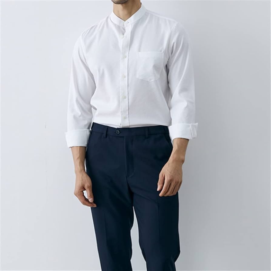 Amazon.co.jp: n/a メンズビジネススタンドカラーシャツ