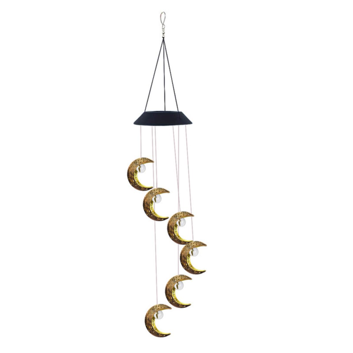 Carillon éolien solaire lune creuse en métal de haute qualité pour jardin