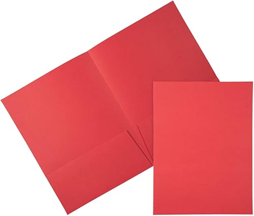 JAM Paper, dos carpetas de bolsillo de tela negra, paquetes de varios tamaños, rojo (Red Linen)