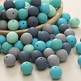 let's make Baby Silikon Perlen Zahnen Halsketten Lose Perle für Sensorische Beißringe 15mm/50pcs