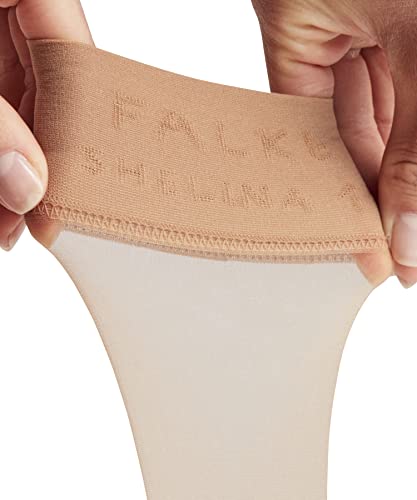 Image of FALKE Women's Shelina 12 Denier Anklets, Crew Length, Light Shine, Casual or Dress, Ultra-Sheer Transparent, Nylon, Beige (Sun 4299), 5-7.5, 1 Pair