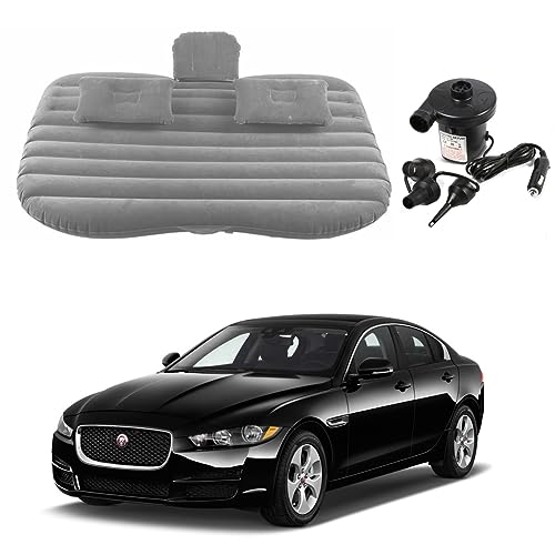 Image of Oshotto Multifunctional Car Travel Bed Mattress with Two Air Pillows, Car Air Pump Compatible with Jaguar XE (Grey)