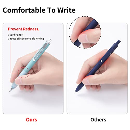 Fullpad Ballpoint Pens 6 Pcs Dr Grip Pen- Professional 1.0Mm Black Ballpoint Pens With Soft Grip, Silver Clip, And Smooth Writing Black Ink - Perfect For Journaling And Gifting #TOP3