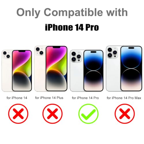 Image of Magnetic for iPhone 14 Pro Case with 360 Stand [Compatible with Magsafe] [Fluorescent Design] [1 Screen Protector] Slim Translucent Matte Case for iPhone 14 Pro 6.1 inch, Purple