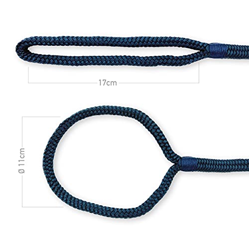 HonuNautic Boot Fenderleine | Festmacherleine | Fenderseil | Festmacher | Tau | Seil 8, 10, 12 mm Durchmesser mit Auge, 2 m oder 3 m Lang, in Dunkelblau oder Schwarz (ø 12 mm, 3 m lang)