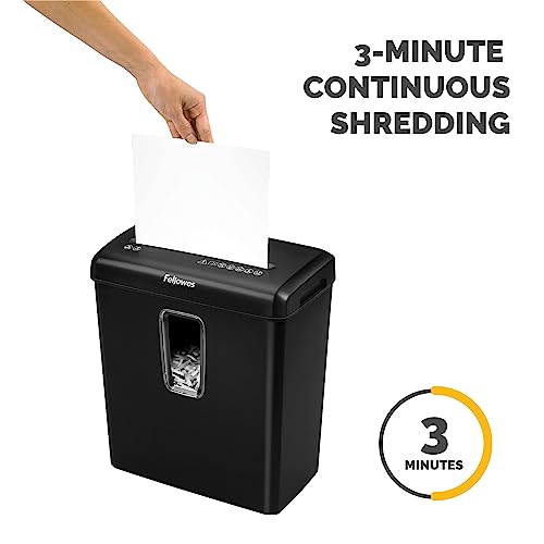 Fellowes Powershred P-30C 6-Sheet Cross-Cut(4-Gallon bin) Deskside Paper Shredder, Black image 4