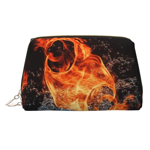 Trousse de maquillage en cuir doré imperméable pour le voyage des femmes
