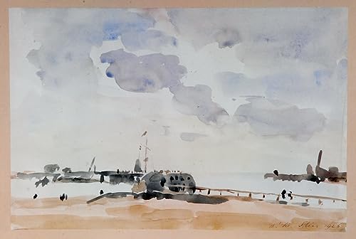 Pintura de lienzo Harbor Mouth Shoreham arte de pared decoración oficina cuadro costero 60x90