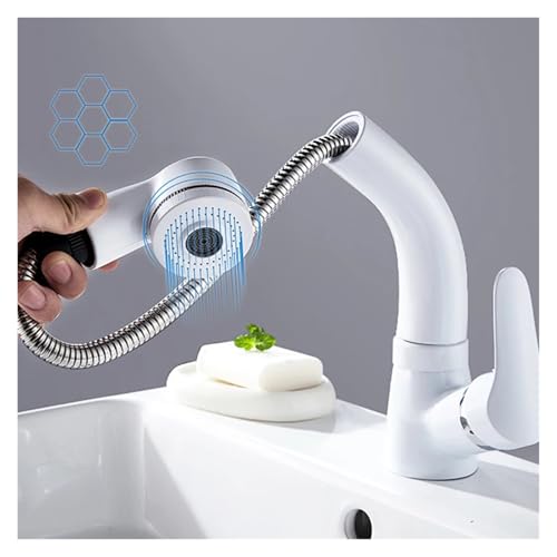 Robinet extractible salle de bains résolvant le rinçage difficile de la vasque