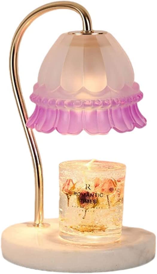 VRBFF Candle Warmer Lamp, Electric Wax Warmer with Dimmable Candle Light Aromatic Candle Melter Holders and Bulb for Home Office Decoration Gift (Purple)