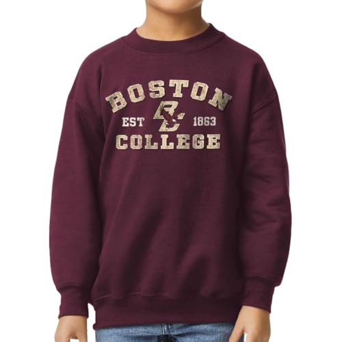 Barnesmith Boston College Apparel BC Eagles Unisex Youth Crewneck Sweatshirt Vintage Maroon Large