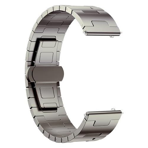 Image of ACM Watch Strap 20mm compatible with Compaq Q Watch Smartwatch | Metal Stainless Steel Belt Luxury Band