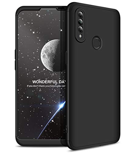 ZSCHAO Funda para OPPO A31 360 Grados Slim Fina Antigolpes +Cristal Templado Carcasa Funda Compatible con OPPO A31 Dura rigida Libro Ultrafina Armor Completa Mate Case Cover Negra