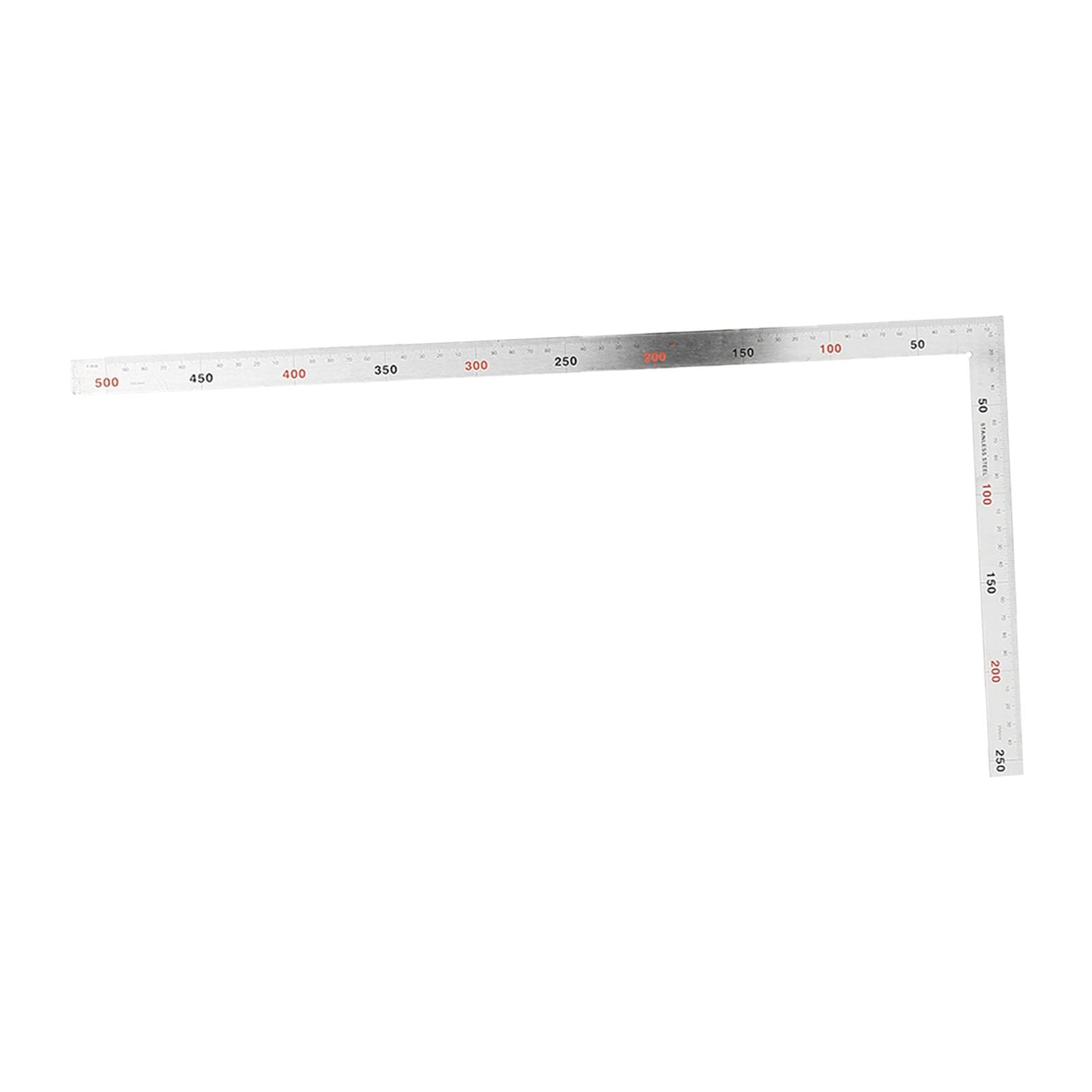 Regla de ángulo recto de 90 grados, herramienta cuadrada de medición de acero inoxidable (30 cm o 50 cm) (500 mm 250 mm)