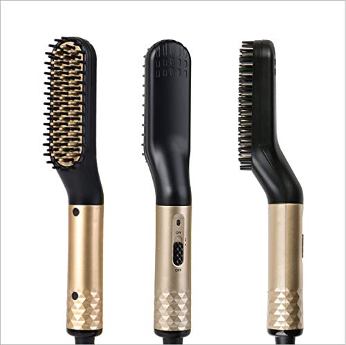 Plancha para cabello y barba multifunción, peine alisador de cerámica con turmalina miniatura 4