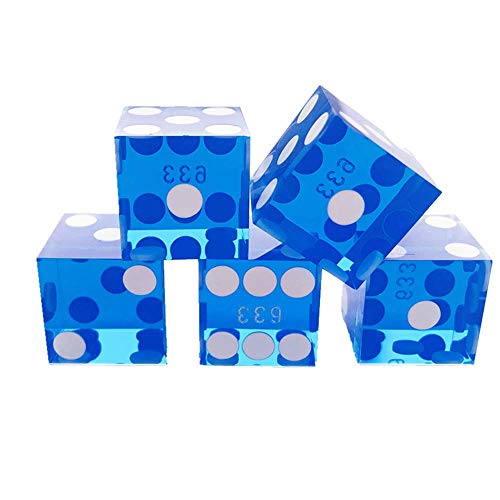 YH Poker Set of 5 Precision 19mm Serialized Casino dice with Razor Edges