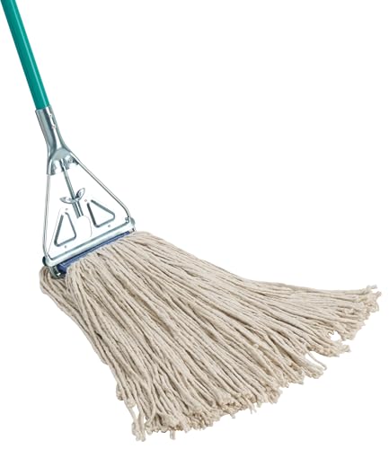 Image of Winco 24 oz White Commercial Poly-Cotton Blend Mop Head, Cut End