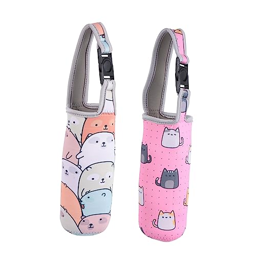 KOCKSHION 1 Juego Funda Aislante De Neopreno Para Tazas Diseño De Dibujos Animados Para Bebidas Frías Y Calientes Bolsa De Insulación Para Uso Interiores Y Exteriores 2 Piezas